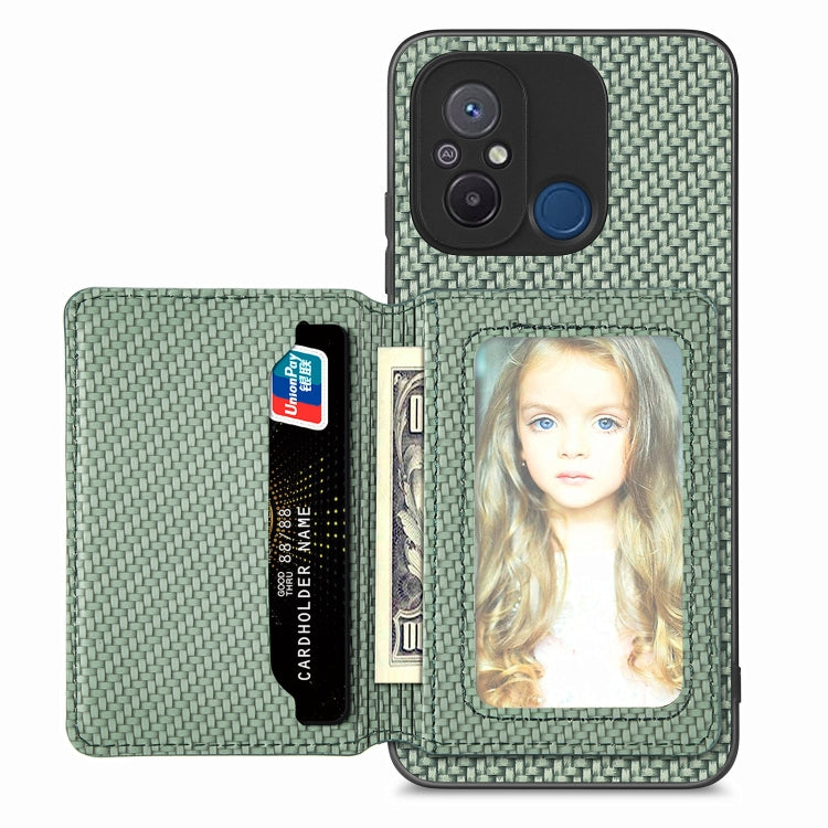 Carbon Fiber Magnetic Card Bag Phone Case, For Redmi Note 13 5G, For Redmi Note 13 Pro 5G, For Redmi Note 12 5G, For Redmi 12C, For Xiaomi 13 Pro, For Xiaomi 13, For Xiaomi Poco M5 4G, For Redmi Note 11T Pro 5G, For Redmi Note 10 4G