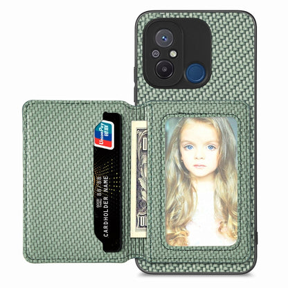 Carbon Fiber Magnetic Card Bag Phone Case, For Redmi Note 13 5G, For Redmi Note 13 Pro 5G, For Redmi Note 12 5G, For Redmi 12C, For Xiaomi 13 Pro, For Xiaomi 13, For Xiaomi Poco M5 4G, For Redmi Note 11T Pro 5G, For Redmi Note 10 4G