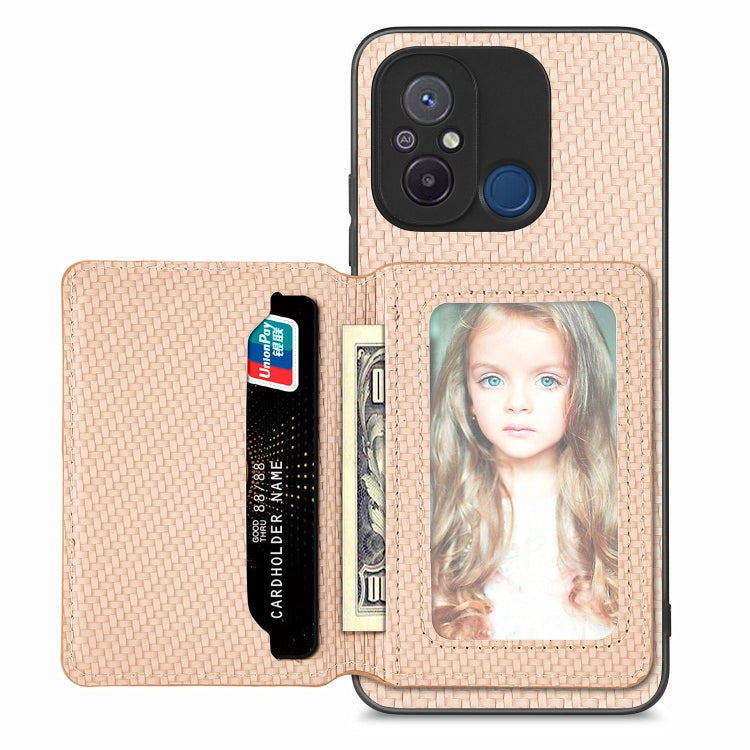 Carbon Fiber Magnetic Card Bag Phone Case, For Redmi Note 13 5G, For Redmi Note 13 Pro 5G, For Redmi Note 12 5G, For Redmi 12C, For Xiaomi 13 Pro, For Xiaomi 13, For Xiaomi Poco M5 4G, For Redmi Note 11T Pro 5G, For Redmi Note 10 4G