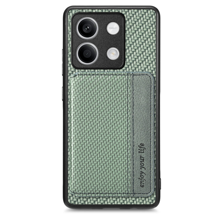 Carbon Fiber Magnetic Card Bag Phone Case, For Redmi Note 13 5G, For Redmi Note 13 Pro 5G, For Redmi Note 12 5G, For Redmi 12C, For Xiaomi 13 Pro, For Xiaomi 13, For Xiaomi Poco M5 4G, For Redmi Note 11T Pro 5G, For Redmi Note 10 4G