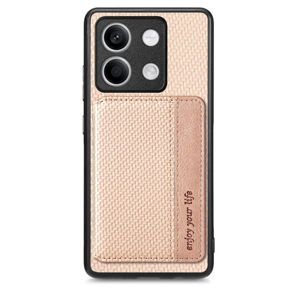 Carbon Fiber Magnetic Card Bag Phone Case, For Redmi Note 13 5G, For Redmi Note 13 Pro 5G, For Redmi Note 12 5G, For Redmi 12C, For Xiaomi 13 Pro, For Xiaomi 13, For Xiaomi Poco M5 4G, For Redmi Note 11T Pro 5G, For Redmi Note 10 4G
