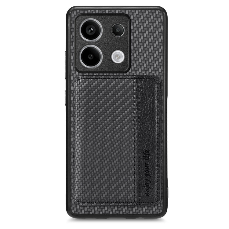 Carbon Fiber Magnetic Card Bag Phone Case, For Redmi Note 13 5G, For Redmi Note 13 Pro 5G, For Redmi Note 12 5G, For Redmi 12C, For Xiaomi 13 Pro, For Xiaomi 13, For Xiaomi Poco M5 4G, For Redmi Note 11T Pro 5G, For Redmi Note 10 4G