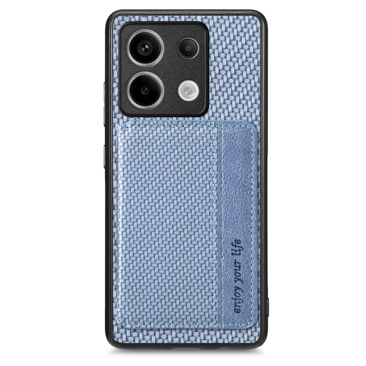Carbon Fiber Magnetic Card Bag Phone Case, For Redmi Note 13 5G, For Redmi Note 13 Pro 5G, For Redmi Note 12 5G, For Redmi 12C, For Xiaomi 13 Pro, For Xiaomi 13, For Xiaomi Poco M5 4G, For Redmi Note 11T Pro 5G, For Redmi Note 10 4G