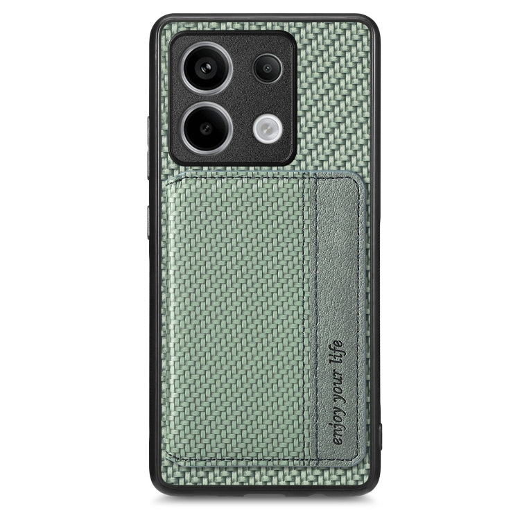 Carbon Fiber Magnetic Card Bag Phone Case, For Redmi Note 13 5G, For Redmi Note 13 Pro 5G, For Redmi Note 12 5G, For Redmi 12C, For Xiaomi 13 Pro, For Xiaomi 13, For Xiaomi Poco M5 4G, For Redmi Note 11T Pro 5G, For Redmi Note 10 4G