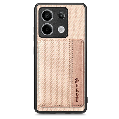 Carbon Fiber Magnetic Card Bag Phone Case, For Redmi Note 13 5G, For Redmi Note 13 Pro 5G, For Redmi Note 12 5G, For Redmi 12C, For Xiaomi 13 Pro, For Xiaomi 13, For Xiaomi Poco M5 4G, For Redmi Note 11T Pro 5G, For Redmi Note 10 4G