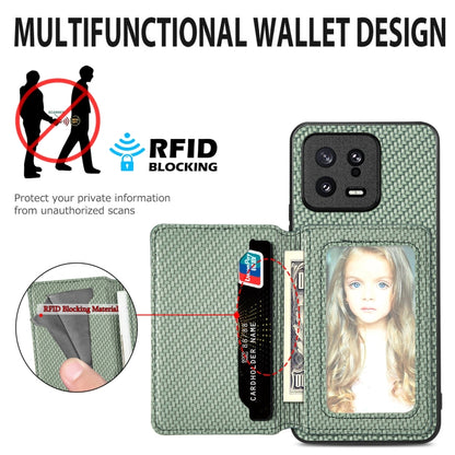 Carbon Fiber Magnetic Card Bag Phone Case, For Redmi Note 13 5G, For Redmi Note 13 Pro 5G, For Redmi Note 12 5G, For Redmi 12C, For Xiaomi 13 Pro, For Xiaomi 13, For Xiaomi Poco M5 4G, For Redmi Note 11T Pro 5G, For Redmi Note 10 4G