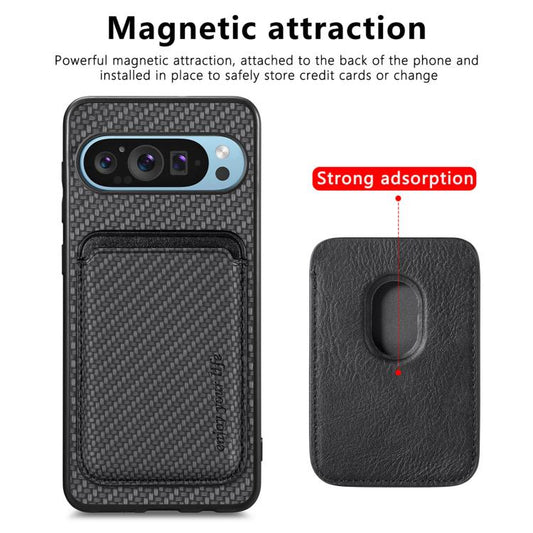 Carbon Fiber Leather Card Magsafe Phone Case, For Google Pixel 10 Pro XL, For Google Pixel 9 Pro XL, For Google Pixel 10 / 10 Pro, For Google Pixel 9 / 9 Pro, For Google Pixel 9a, For Google Pixel 7 Pro, For Google Pixel 7, For Google Pixel 6