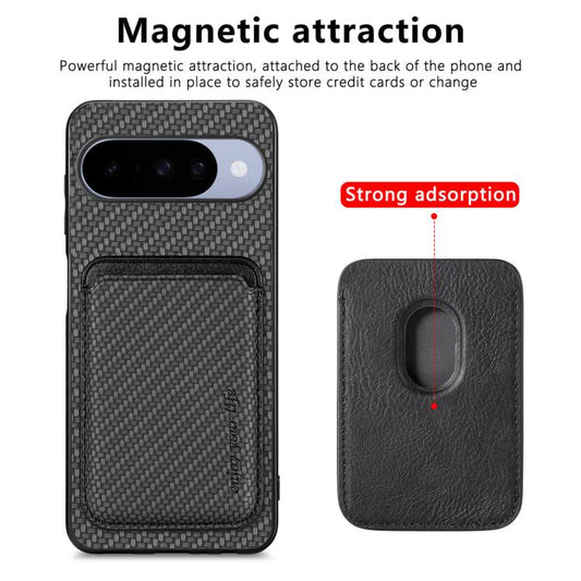 Carbon Fiber Leather Card Magsafe Phone Case, For Google Pixel 11 Pro XL, For Google Pixel 11, For Google Pixel 11 Pro, For Google Pixel 10 Pro XL, For Google Pixel 9 Pro XL, For Google Pixel 10 / 10 Pro, For Google Pixel 9 / 9 Pro, For Google Pixel 9a...