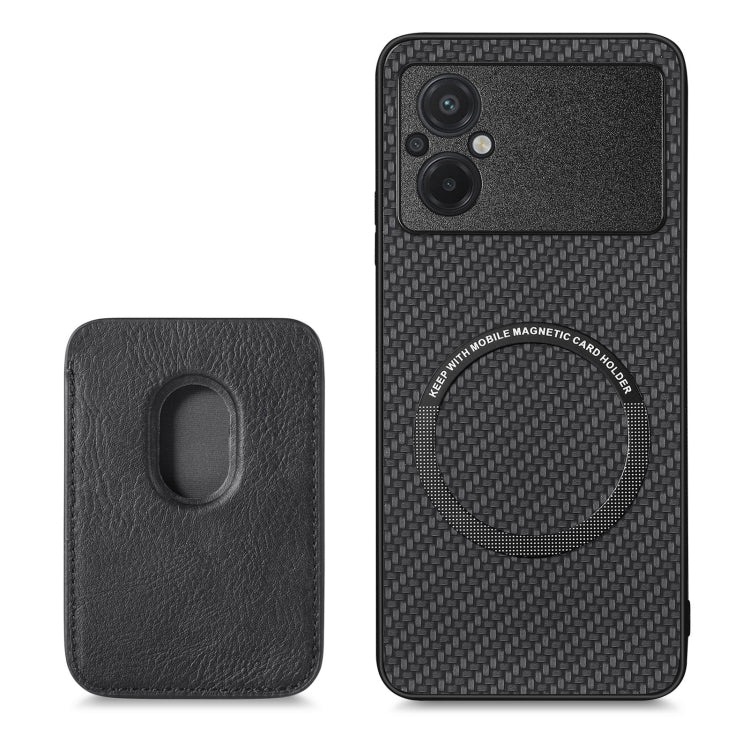Carbon Fiber Leather Card Magnetic Phone Case, For Xiaomi Poco M5 4G, For Xiaomi Redmi Note 11T Pro 5G, For Xiaomi Redmi Note 10 4G