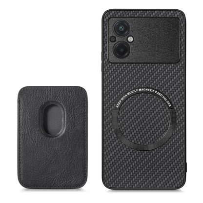 Carbon Fiber Leather Card Magnetic Phone Case, For Xiaomi Poco M5 4G, For Xiaomi Redmi Note 11T Pro 5G, For Xiaomi Redmi Note 10 4G