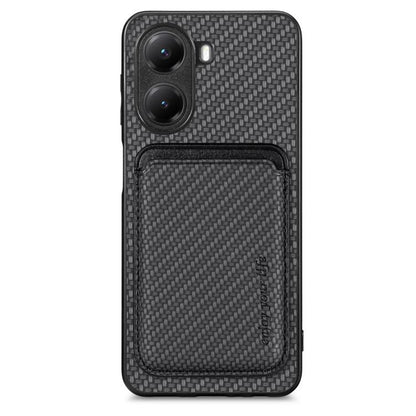 Carbon Fiber Leather Card Magnetic Phone Case