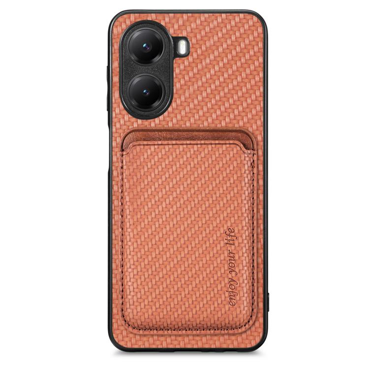 Carbon Fiber Leather Card Magnetic Phone Case