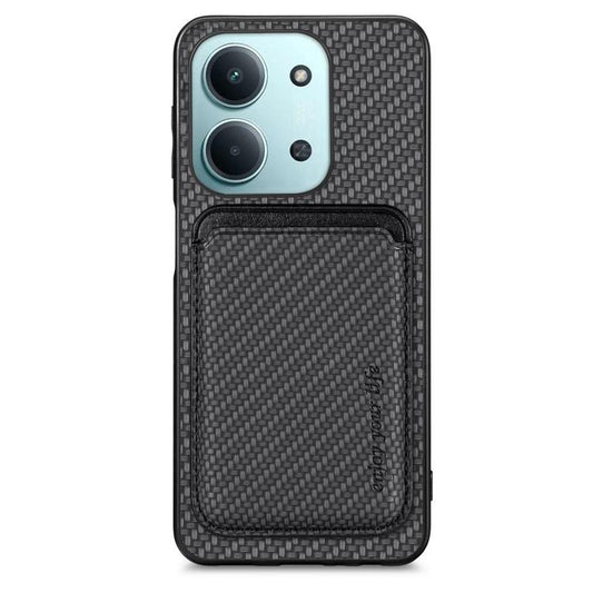 Carbon Fiber Leather Card Magnetic Phone Case, For Redmi 15C 5G / 4G Glodal 171mm, For Xiaomi 15T Pro, For Xiaomi 15T, For Redmi K80 Pro / Poco F7 Ultra, For Redmi K80 / Poco F7 Pro, For Redmi Turbo 4, For Xiaomi Poco X7 Pro, For Xiaomi 15 Pro
