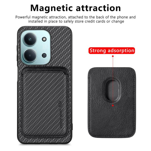 Carbon Fiber Leather Card Magnetic Phone Case