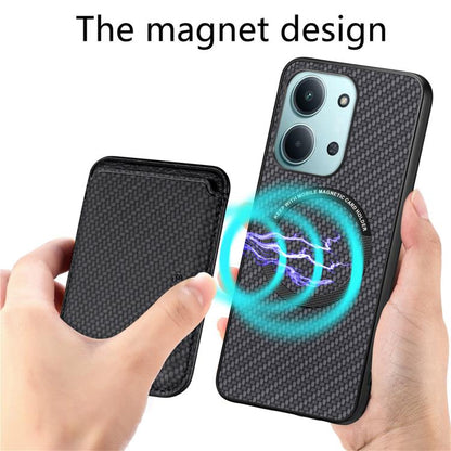 Carbon Fiber Leather Card Magnetic Phone Case