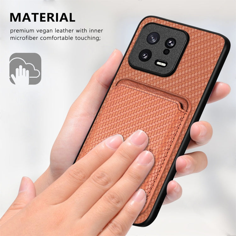 Carbon Fiber Leather Card Magnetic Phone Case, For Xiaomi Poco M5 4G, For Xiaomi Redmi Note 11T Pro 5G, For Xiaomi Redmi Note 10 4G