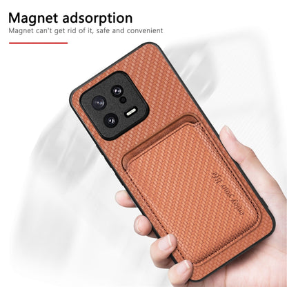 Carbon Fiber Leather Card Magnetic Phone Case