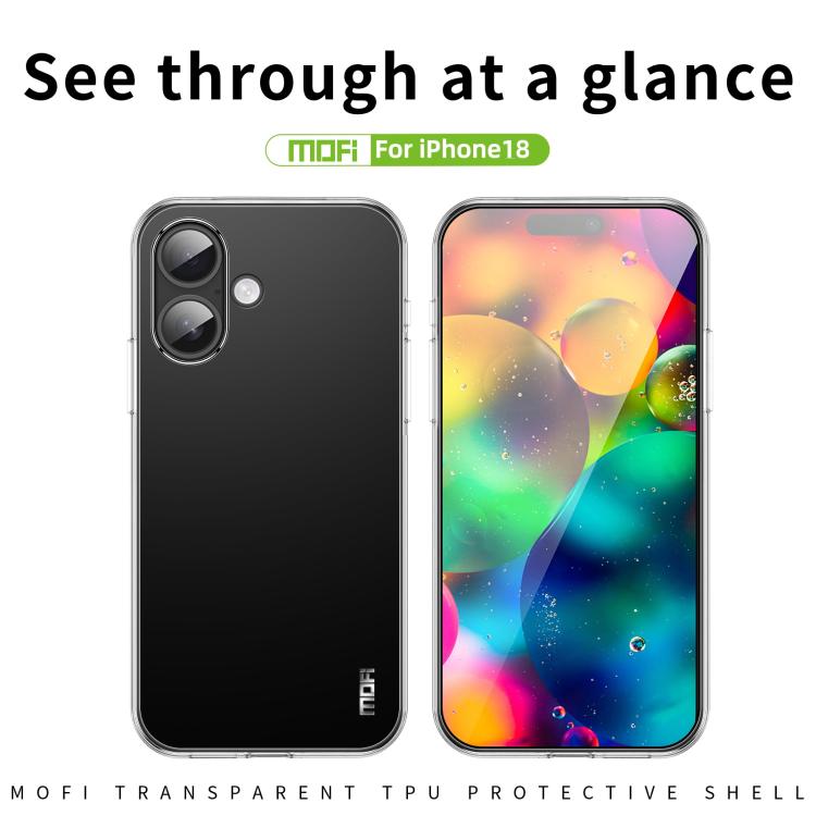 MOFI Ming Series Ultra-thin TPU Phone Case, For iPhone 18, For iPhone 18 Pro, For iPhone 18 Pro Max, For iPhone 17 Pro Max, For iPhone 17 Pro, For iPhone 17, For iPhone Air, For iPhone 16 Pro Max, For iPhone 16 Pro, For iPhone 16 Plus, For iPhone 16   ...