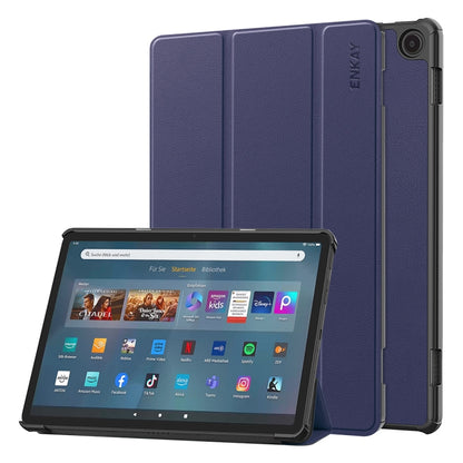 ENKAY ENKAY Tri-fold Custer Texture Leather Smart Tablet Case, For Amazon Fire Max 11, For Amazon Fire HD 10 2023