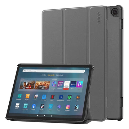 ENKAY ENKAY Tri-fold Custer Texture Leather Smart Tablet Case, For Amazon Fire Max 11, For Amazon Fire HD 10 2023