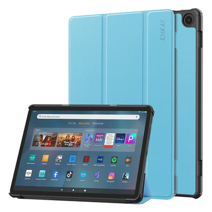 ENKAY ENKAY Tri-fold Custer Texture Leather Smart Tablet Case, For Amazon Fire Max 11, For Amazon Fire HD 10 2023