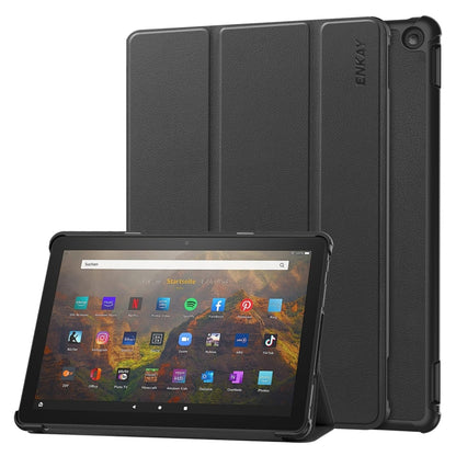 ENKAY ENKAY Tri-fold Custer Texture Leather Smart Tablet Case, For Amazon Fire Max 11, For Amazon Fire HD 10 2023