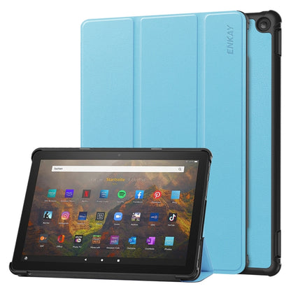 ENKAY ENKAY Tri-fold Custer Texture Leather Smart Tablet Case, For Amazon Fire Max 11, For Amazon Fire HD 10 2023