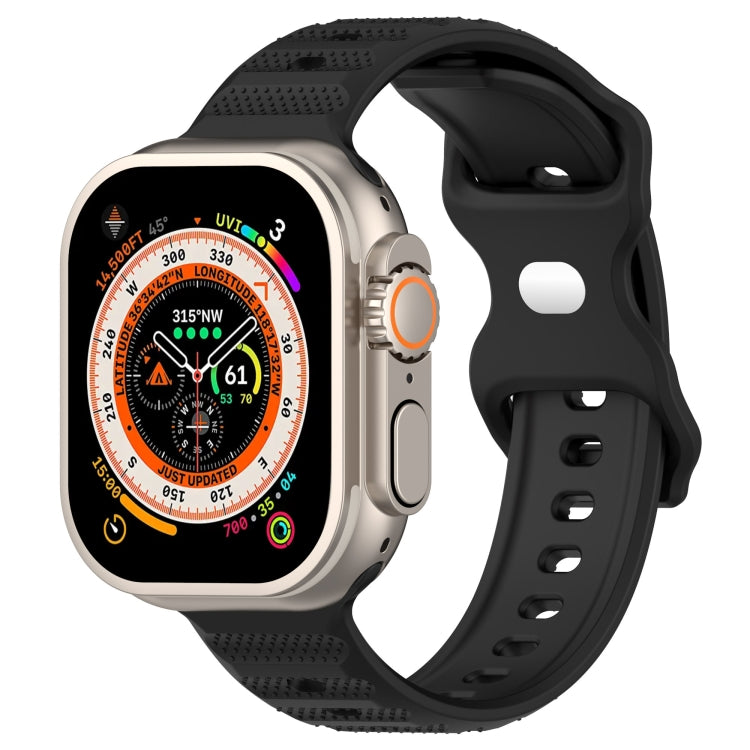 Reverse Buckle Dot Texture Silicone Watch Band, For Apple Watch Ultra 49mm, For Apple Watch 8 41mm, For Apple Watch 8 45mm, For Apple Watch SE 2022 40mm, For Apple Watch SE 2022 44mm, For Apple Watch 7 41mm, For Apple Watch 7 45mm, For Apple Watch SE 4...