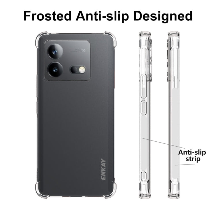 ENKAY Transparent TPU Shockproof Anti-slip Phone Case, For vivo iQOO Neo8 5G / Neo8 Pro 5G, For vivo Y35+, For vivo V29e, For vivo Y17s 4G Global, For vivo iQOO Z7 5G Global, For vivo Y36 4G EU Version