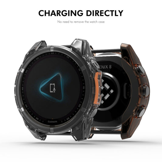 ENKAY Hat-Prince Étui transparent antichoc à cadre en TPU, Pour Garmin Fenix 8 AMOLED 43mm, Pour Garmin Forerunner 965, Pour Garmin Forerunner 265S, Pour Garmin Forerunner 265, Pour Garmin Fenix 8 AMOLED / MIP 51mm, Pour Garmin Fenix 8 AMOLED / MIP 47mm