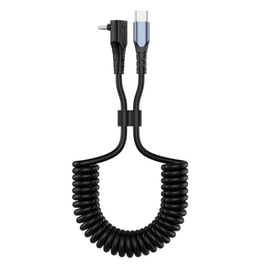 ENKAY 3A Elbow Expansion Spring Coiled Fast Chrging Data Cable, Length: 1.5m, Type-C to Type-C, Type-C to 8 Pin