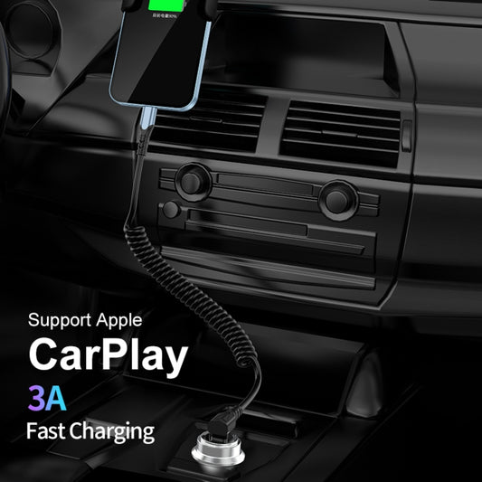ENKAY 3A Elbow Expansion Spring Coiled Fast Chrging Data Cable, Length: 1.5m, Type-C to Type-C, Type-C to 8 Pin
