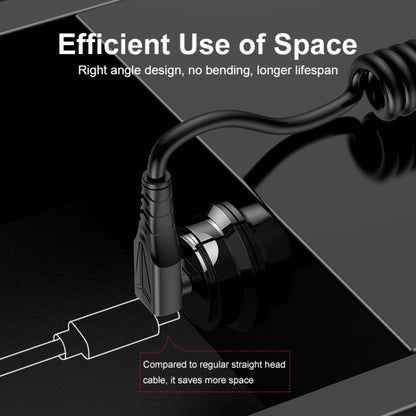 ENKAY 3A Elbow Expansion Spring Coiled Fast Chrging Data Cable, Length: 1.5m, Type-C to Type-C, Type-C to 8 Pin