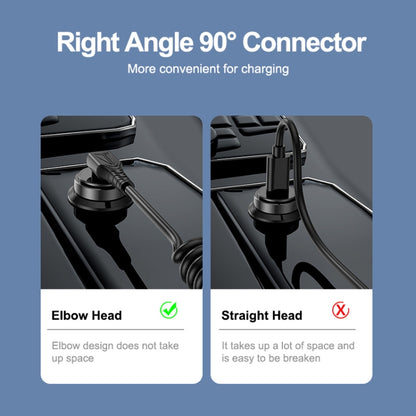 ENKAY 3A Elbow Expansion Spring Coiled Fast Chrging Data Cable, Length: 1.5m, Type-C to Type-C, Type-C to 8 Pin