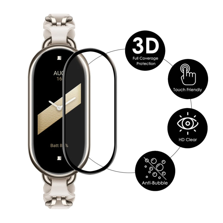 ENKAY Hat-Prince Full Coverage Screen Protector + Adjsutable Silicone Sport Loop Strap Watchband, For Xiaomi Mi Band 8