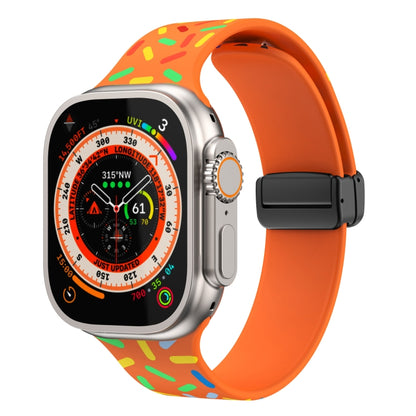 Rainbow Dots Silicone Magnetic Black Buckle Watch Band, For Apple Watch Ultra 49mm, For Apple Watch 8 41mm, For Apple Watch 8 45mm, For Apple Watch SE 2022 40mm, For Apple Watch SE 2022 44mm, For Apple Watch 7 41mm, For Apple Watch 7 45mm��������������...