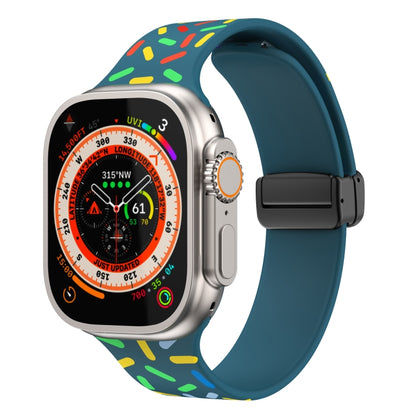 Rainbow Dots Silicone Magnetic Black Buckle Watch Band, For Apple Watch 6 40mm, For Apple Watch 6 44mm, For Apple Watch 5 44mm, For Apple Watch 5 40mm, For Apple Watch 4 44mm, For Apple Watch 4 40mm, For Apple Watch 3 38mm, For Apple Watch 3 42mm      ...