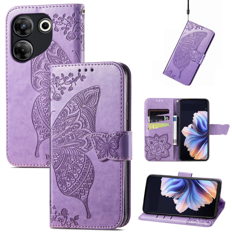 Butterfly Love Flower Embossed Leather Phone Case, For Tecno Spark 20 Pro+, For Tecno Spark 20 Pro, For Tecno Spark 20C, For Tecno Spark Go 2024, For Tecno Note 30 Pro, For Tecno Camon 20 Pro 5G, For Tecno Spark GO 2023, For Tecno Itel A70             ...