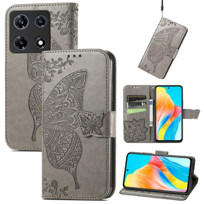 Butterfly Love Flower Embossed Leather Phone Case, For Tecno Spark 20 Pro+, For Tecno Spark 20 Pro, For Tecno Spark 20C, For Tecno Spark Go 2024, For Tecno Note 30 Pro, For Tecno Camon 20 Pro 5G, For Tecno Spark GO 2023, For Tecno Itel A70             ...