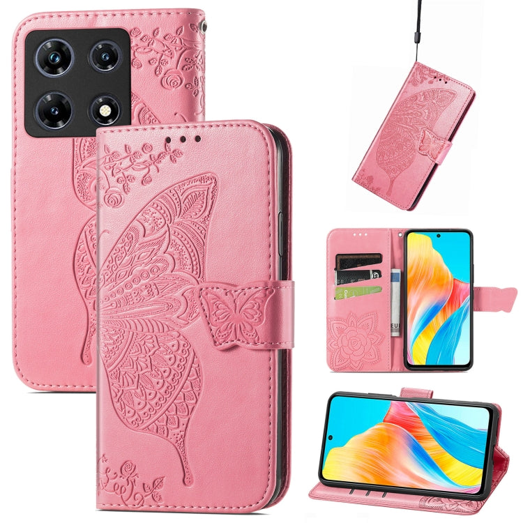 Butterfly Love Flower Embossed Leather Phone Case, For Tecno Spark 20 Pro+, For Tecno Spark 20 Pro, For Tecno Spark 20C, For Tecno Spark Go 2024, For Tecno Note 30 Pro, For Tecno Camon 20 Pro 5G, For Tecno Spark GO 2023, For Tecno Itel A70             ...