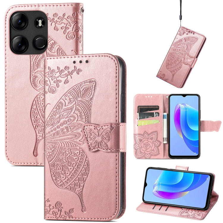 Butterfly Love Flower Embossed Leather Phone Case, For Tecno Spark 20 Pro+, For Tecno Spark 20 Pro, For Tecno Spark 20C, For Tecno Spark Go 2024, For Tecno Note 30 Pro, For Tecno Camon 20 Pro 5G, For Tecno Spark GO 2023, For Tecno Itel A70             ...