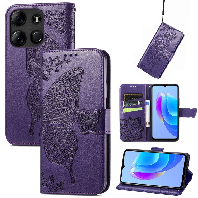 Butterfly Love Flower Embossed Leather Phone Case, For Tecno Spark 20 Pro+, For Tecno Spark 20 Pro, For Tecno Spark 20C, For Tecno Spark Go 2024, For Tecno Note 30 Pro, For Tecno Camon 20 Pro 5G, For Tecno Spark GO 2023, For Tecno Itel A70             ...