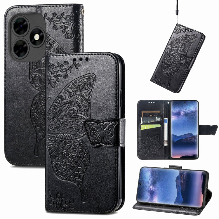 Butterfly Love Flower Embossed Leather Phone Case, For Tecno Spark 20 Pro+, For Tecno Spark 20 Pro, For Tecno Spark 20C, For Tecno Spark Go 2024, For Tecno Note 30 Pro, For Tecno Camon 20 Pro 5G, For Tecno Spark GO 2023, For Tecno Itel A70             ...