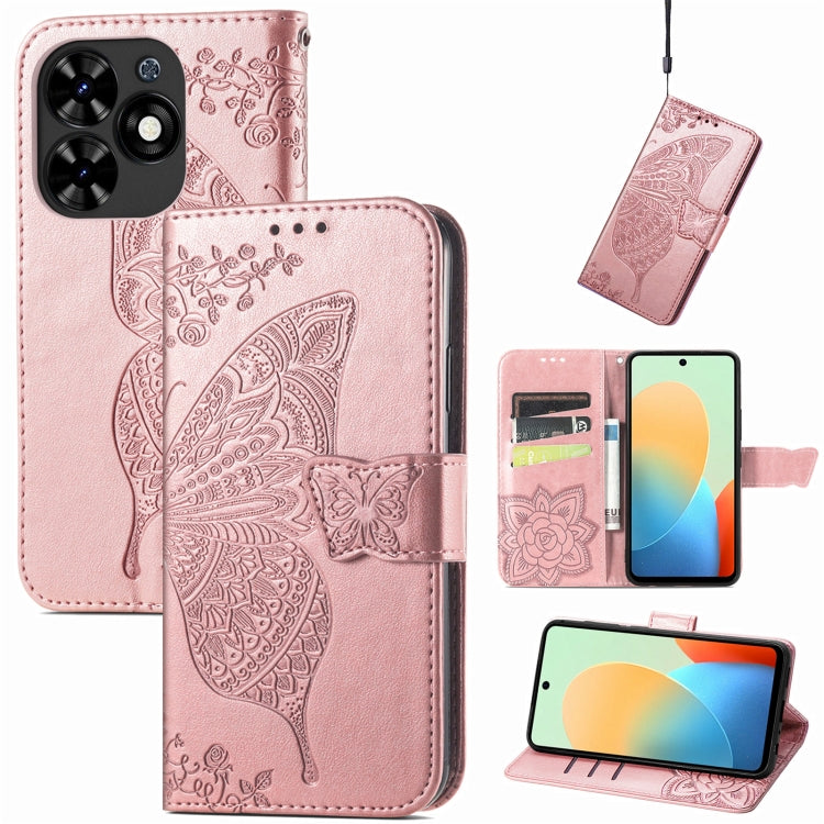 Butterfly Love Flower Embossed Leather Phone Case, For Tecno Spark 20 Pro+, For Tecno Spark 20 Pro, For Tecno Spark 20C, For Tecno Spark Go 2024, For Tecno Note 30 Pro, For Tecno Camon 20 Pro 5G, For Tecno Spark GO 2023, For Tecno Itel A70             ...