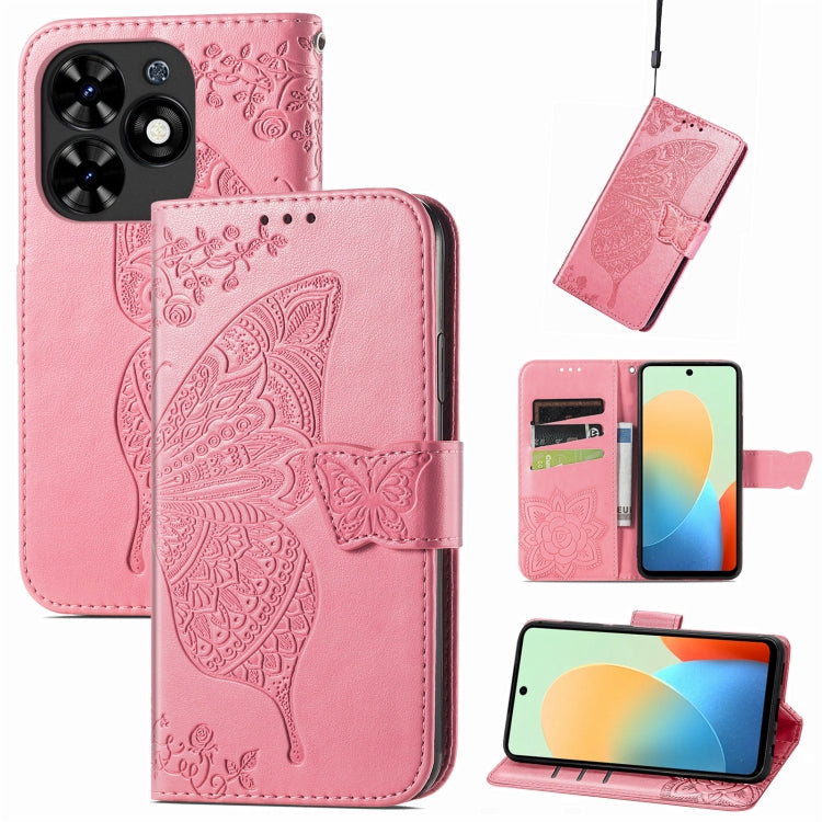 Butterfly Love Flower Embossed Leather Phone Case, For Tecno Spark 20 Pro+, For Tecno Spark 20 Pro, For Tecno Spark 20C, For Tecno Spark Go 2024, For Tecno Note 30 Pro, For Tecno Camon 20 Pro 5G, For Tecno Spark GO 2023, For Tecno Itel A70             ...