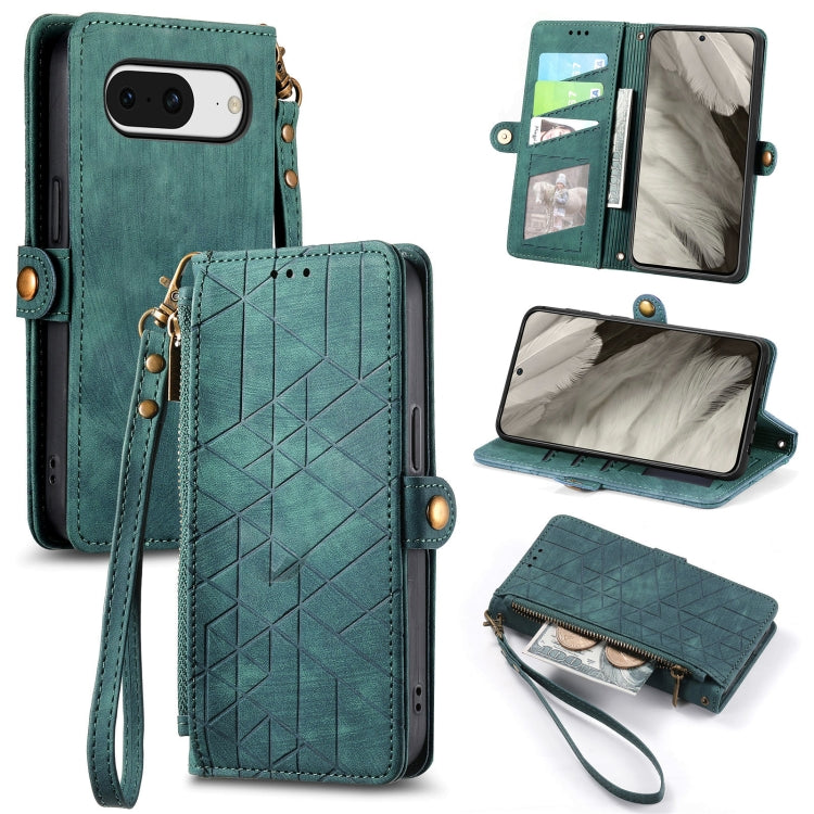 Geometric Zipper Wallet Side Buckle Leather Phone Case, For Google Pixel 10a, For Google Pixel 10 Pro XL, For Google Pixel 9a, For Google Pixel 9 Pro XL, For Google Pixel 8a, For Google Pixel 8 Pro, For Google Pixel 8, For Google Pixel 7a              ...
