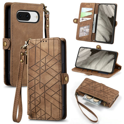 Geometric Zipper Wallet Side Buckle Leather Phone Case, For Google Pixel 10a, For Google Pixel 10 Pro XL, For Google Pixel 9a, For Google Pixel 9 Pro XL, For Google Pixel 8a, For Google Pixel 8 Pro, For Google Pixel 8, For Google Pixel 7a              ...