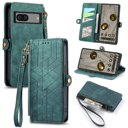 Geometric Zipper Wallet Side Buckle Leather Phone Case, For Google Pixel 10a, For Google Pixel 10 Pro XL, For Google Pixel 9a, For Google Pixel 9 Pro XL, For Google Pixel 8a, For Google Pixel 8 Pro, For Google Pixel 8, For Google Pixel 7a              ...