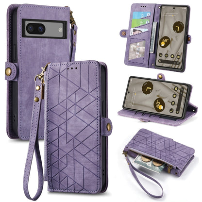 Geometric Zipper Wallet Side Buckle Leather Phone Case, For Google Pixel 10a, For Google Pixel 10 Pro XL, For Google Pixel 9a, For Google Pixel 9 Pro XL, For Google Pixel 8a, For Google Pixel 8 Pro, For Google Pixel 8, For Google Pixel 7a              ...