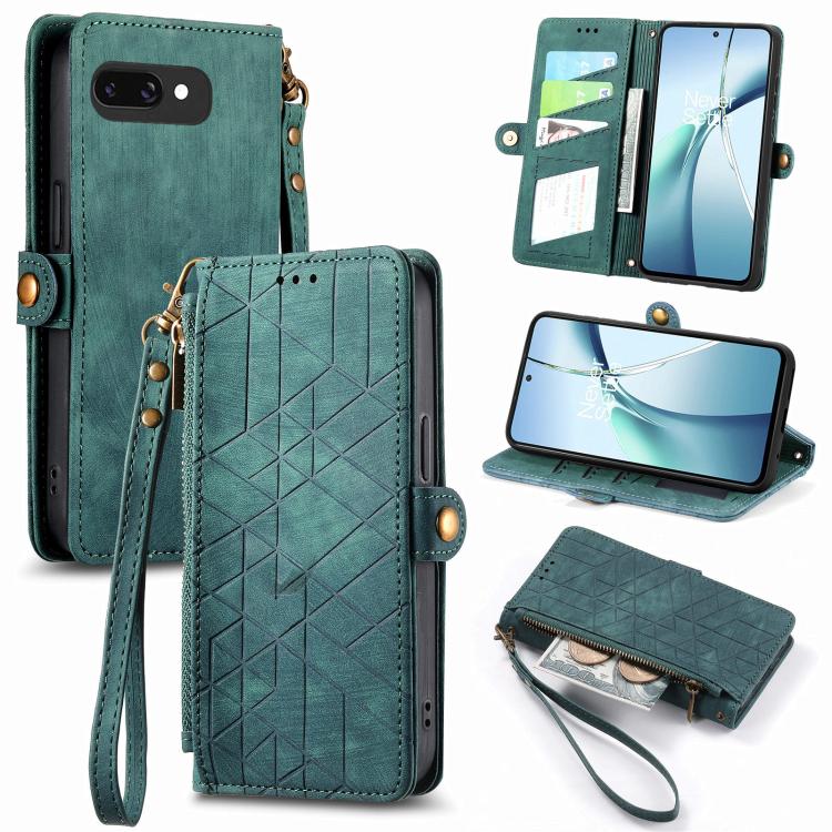 Geometric Zipper Wallet Side Buckle Leather Phone Case, For Google Pixel 10a, For Google Pixel 10 Pro XL, For Google Pixel 9a, For Google Pixel 9 Pro XL, For Google Pixel 8a, For Google Pixel 8 Pro, For Google Pixel 8, For Google Pixel 7a              ...